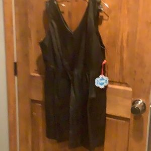 Black faux leather dress (2)